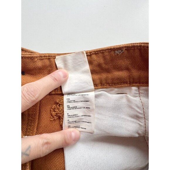 VERSACE Brown 100% Cotton Basketweave Twill Low Rise Skinny Jeans Pants, Size 30 - Picture 15 of 16